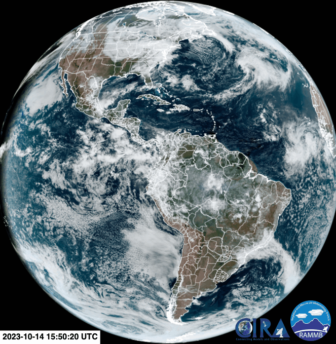 Animated? satellite photo of the Atlantic, showing the shadow of the moon travelling over North America.